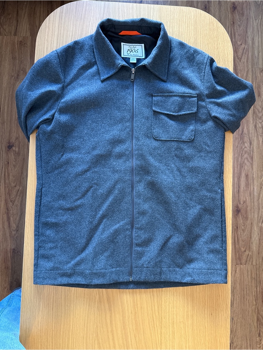 Jos. A. Bank Gray Zip-Front Wool Blend Jacket Men’s M